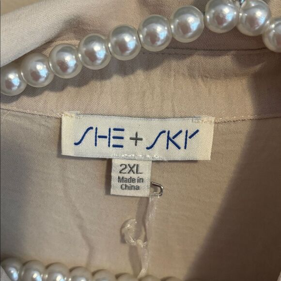 She + sky nwt cream top size 2xl - Picture 3 of 5